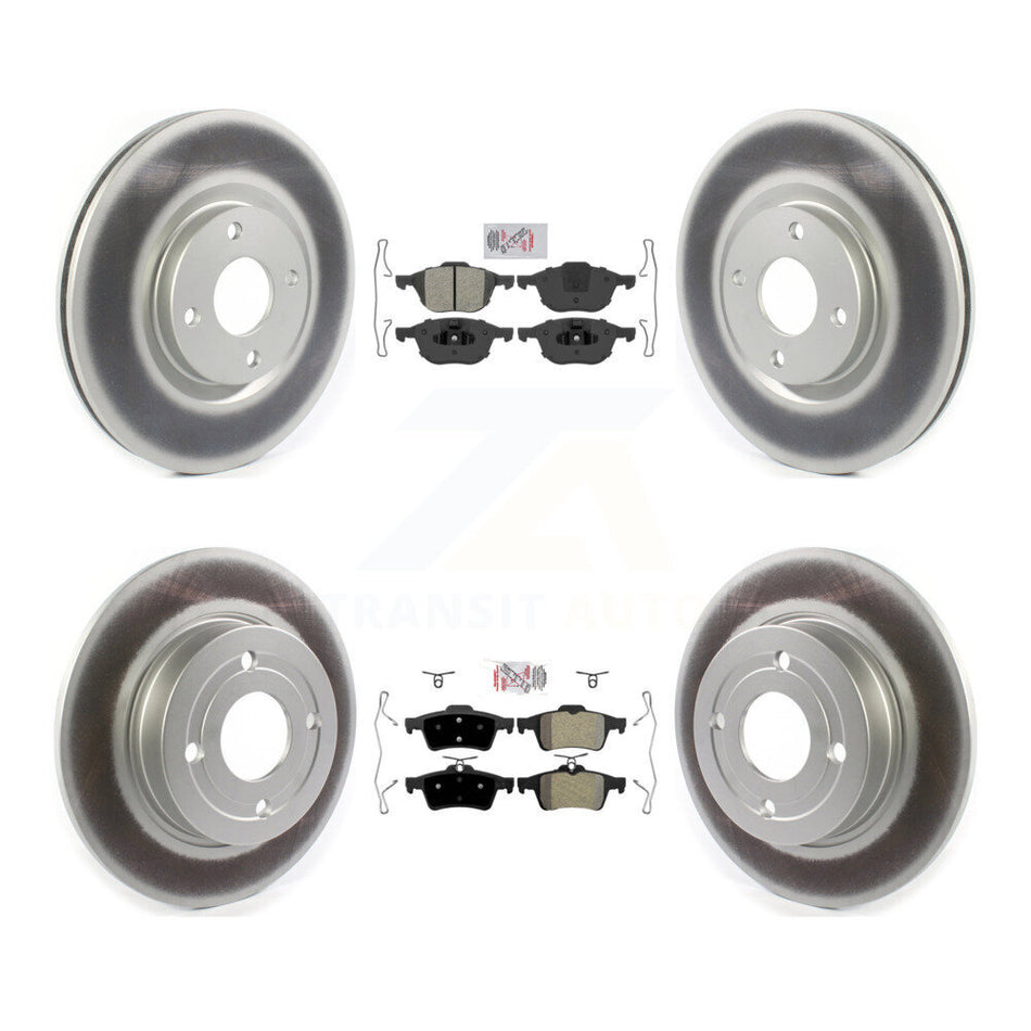 Front Rear Semi-Metallic Pad Coated Disc Brake Rotors Kit For 2018-2021 Ford EcoSport FWD KGA-104867