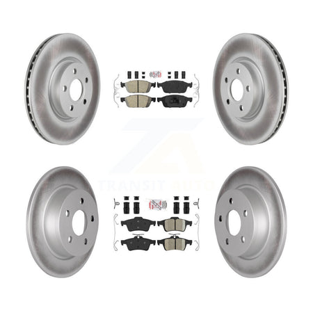Front Rear Ceramic Pads And Coated Disc Brake Rotors Kit For Ford Transit Connect KGA-104868