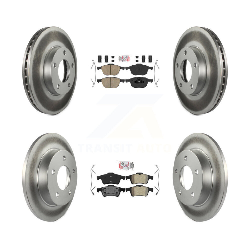 Front Ceramic Rear Semi-Metallic Pad Coat Disc Brake Rotor Kit For 2004-2005 Mazda 3 2.0L KGA-104871