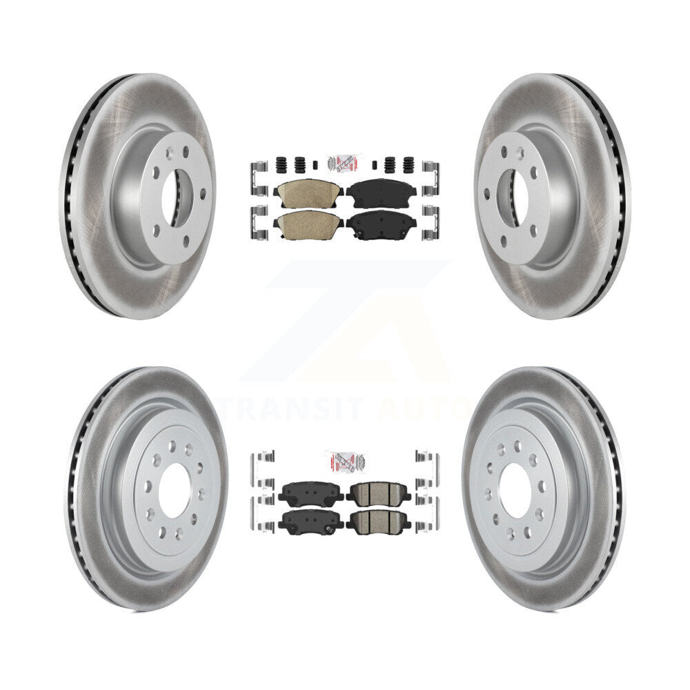 Front Rear Ceramic Pads And Coated Disc Brake Rotors Kit For Cadillac ATS KGA-104882