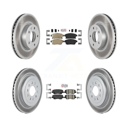 Front Rear Ceramic Pads And Coated Disc Brake Rotors Kit For Cadillac ATS KGA-104882