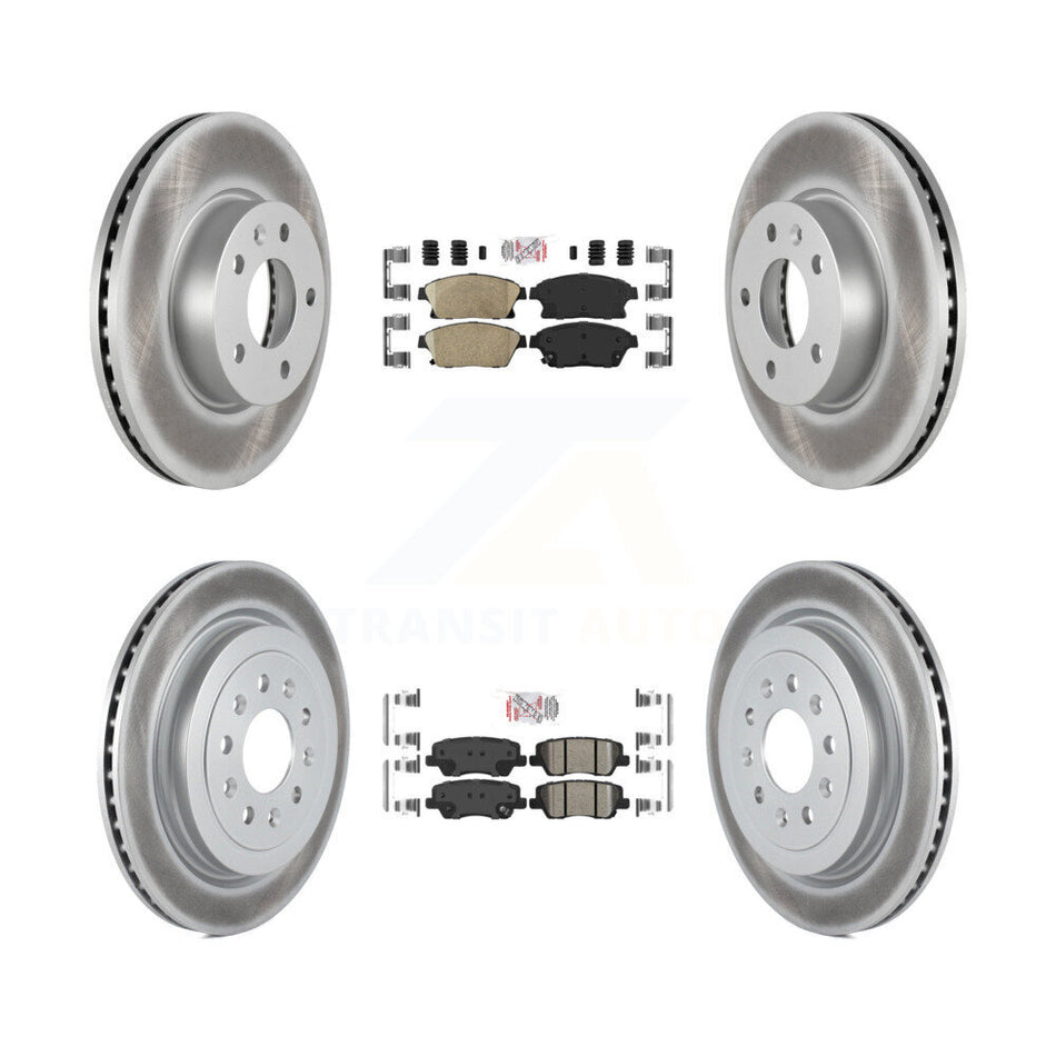 Front Rear Ceramic Pads And Coated Disc Brake Rotors Kit For Cadillac ATS KGA-104882