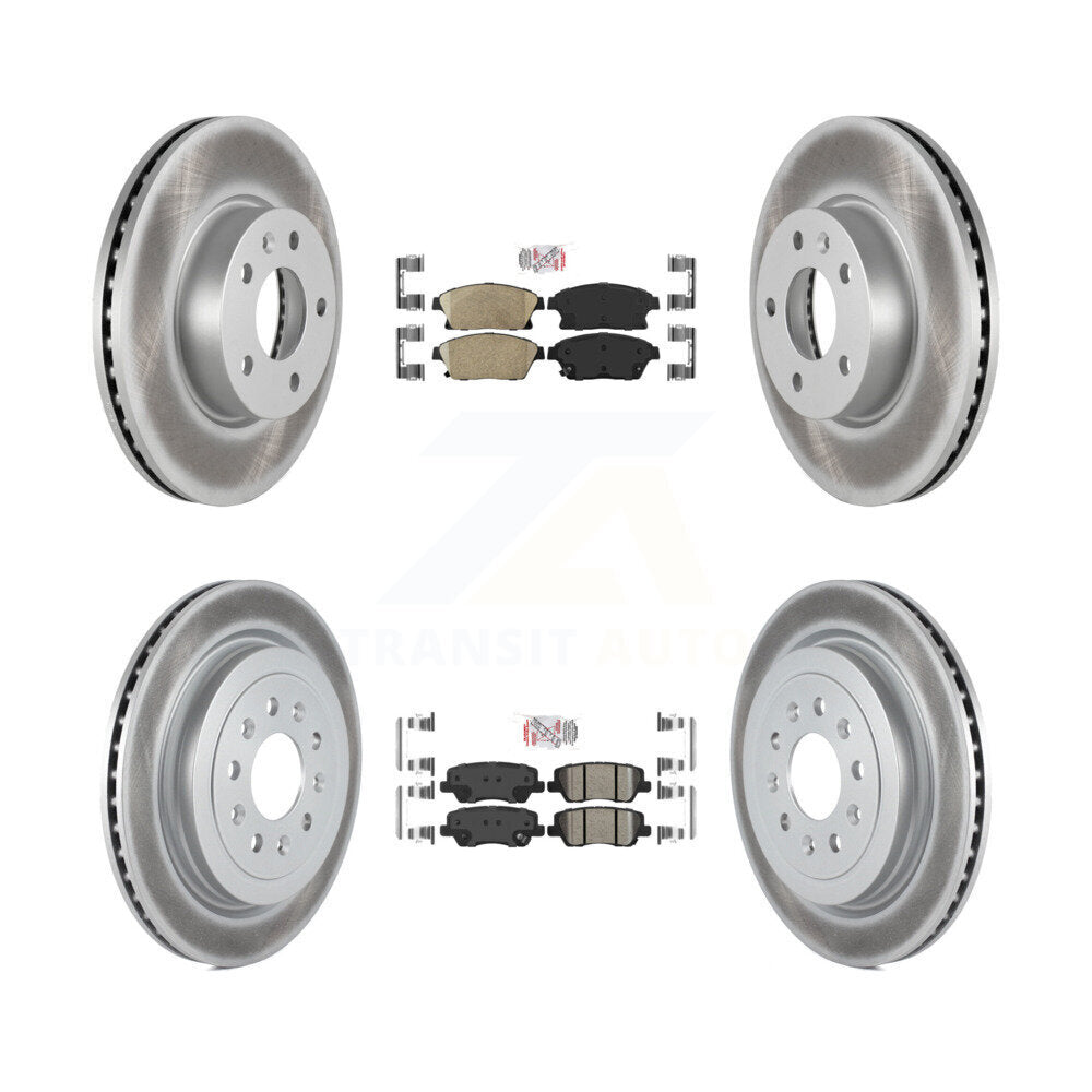 Front Rear Ceramic Pads And Coated Disc Brake Rotors Kit For Cadillac ATS KGA-104883