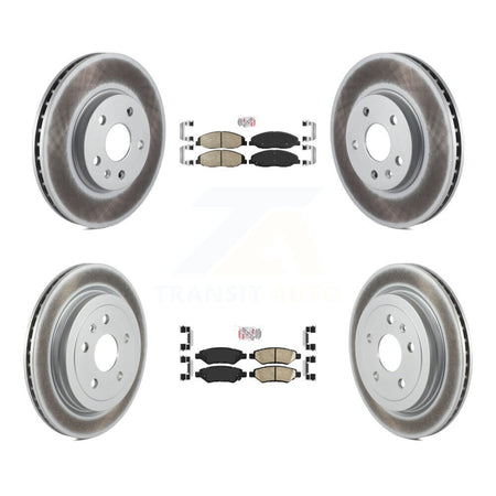 Front Rear Ceramic Pad Coated Brake Rotors Kit For Cadillac CTS Without Heavy Duty Brakes KGA-104884