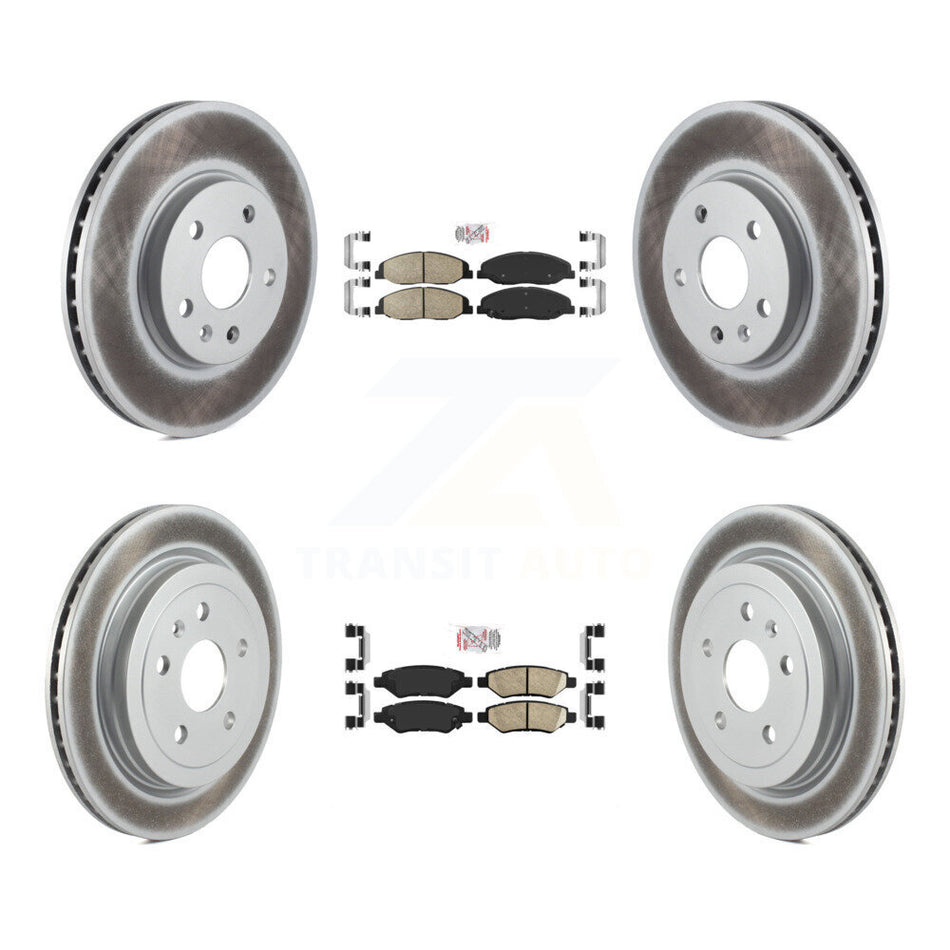 Front Rear Ceramic Pad Coated Brake Rotors Kit For Cadillac CTS Without Heavy Duty Brakes KGA-104884