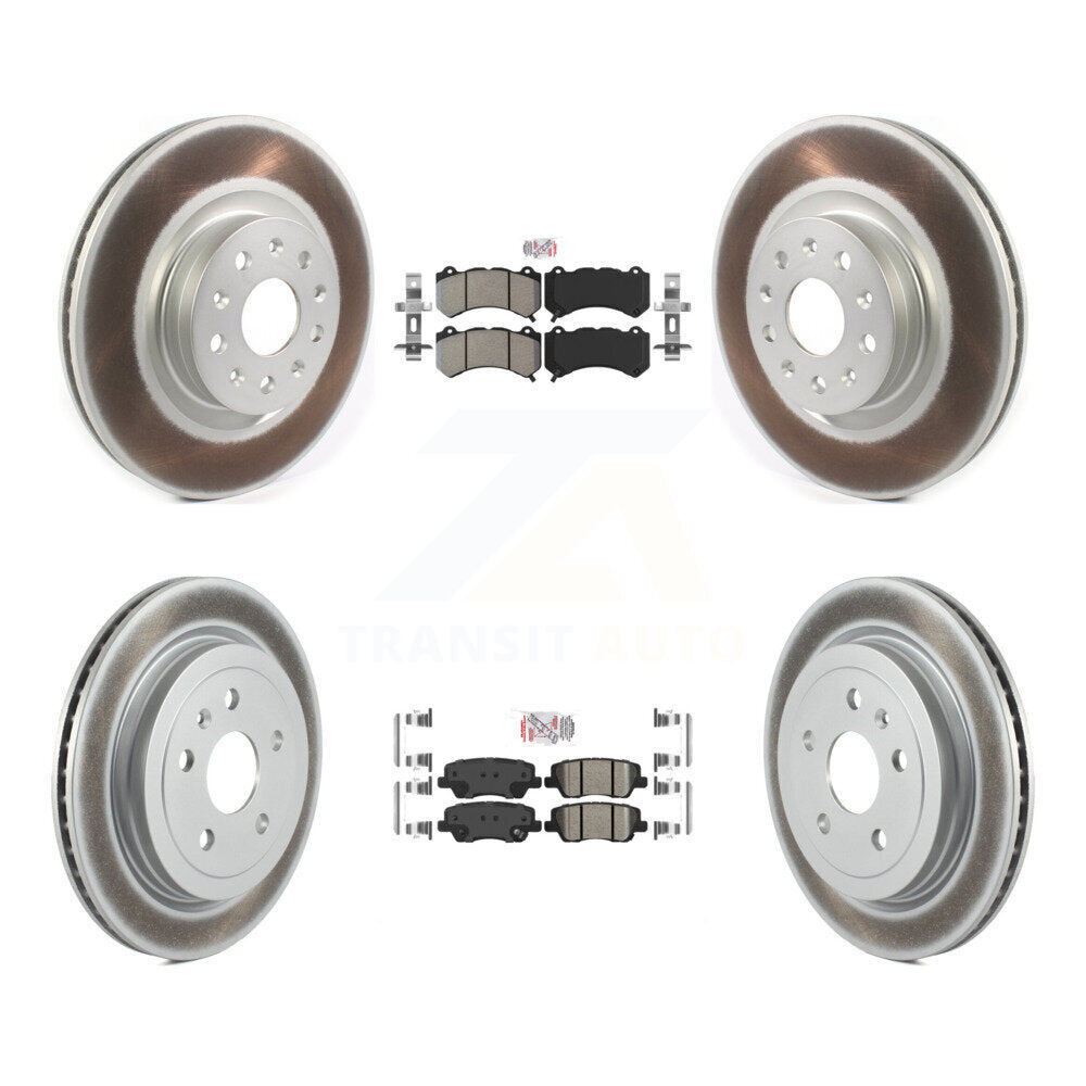 Front Semi-Metallic Rear Ceramic Pads And Coated Disc Brake Rotors Kit For Cadillac CTS KGA-104887