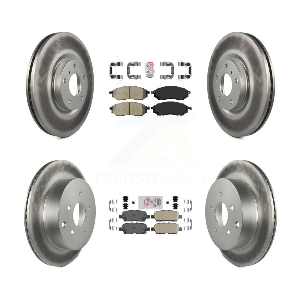 Front Semi-Metallic Rear Ceramic Pad Coat Brake Rotor Kit For Nissan Murano INFINITI QX70 KGA-104889