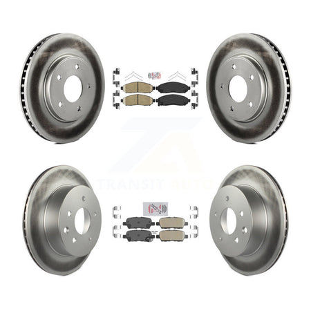 Front Rear Ceramic Pads And Coated Disc Brake Rotors Kit For Nissan LEAF KGA-104890