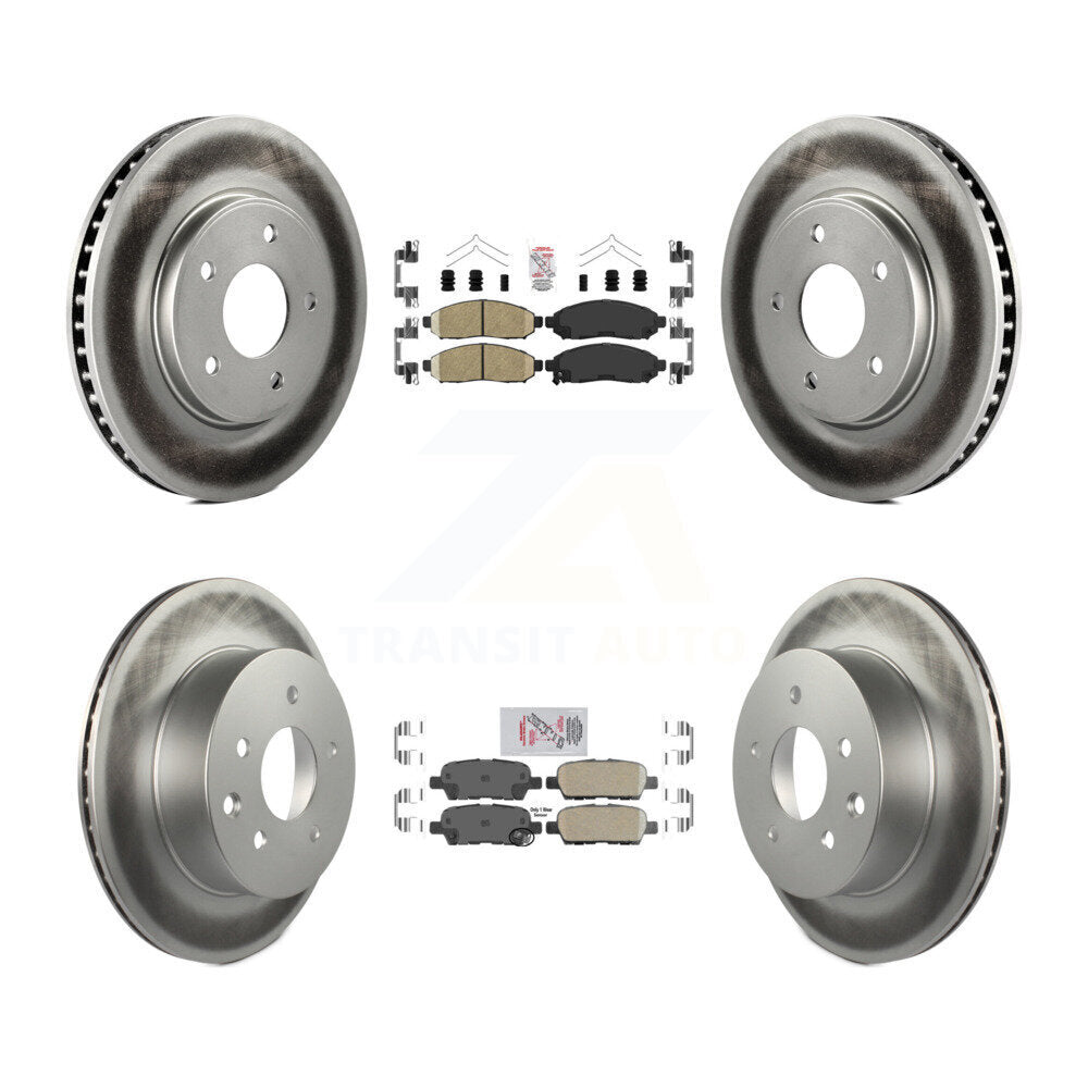 Front Rear Ceramic Pads And Coated Disc Brake Rotors Kit For Nissan LEAF KGA-104891