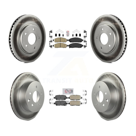 Front Rear Ceramic Pads And Coated Disc Brake Rotors Kit For Nissan LEAF KGA-104891