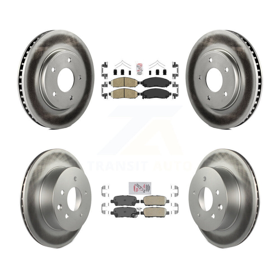 Front Rear Ceramic Pads And Coated Disc Brake Rotors Kit For Nissan LEAF KGA-104891