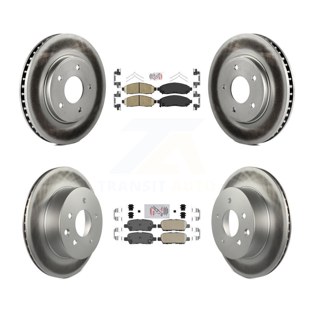 Front Rear Ceramic Pads And Coated Disc Brake Rotors Kit For Nissan LEAF KGA-104892