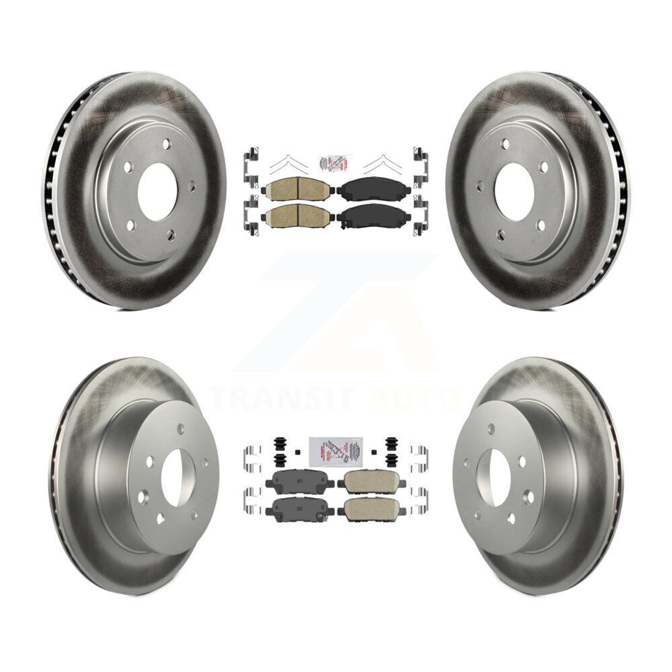 Front Rear Ceramic Pads And Coated Disc Brake Rotors Kit For Nissan LEAF KGA-104892