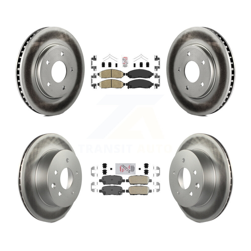 Front Rear Ceramic Pads And Coated Disc Brake Rotors Kit For Nissan LEAF KGA-104893