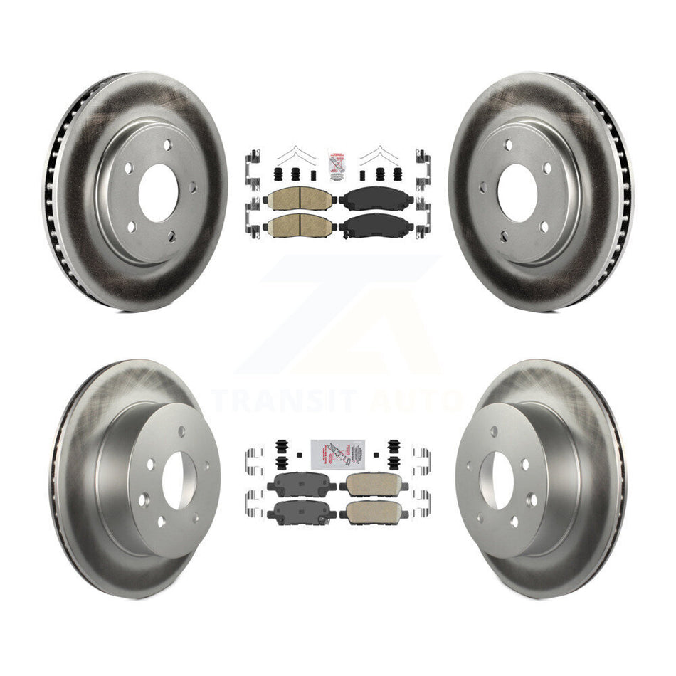 Front Rear Ceramic Pads And Coated Disc Brake Rotors Kit For Nissan LEAF KGA-104893