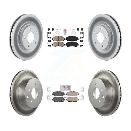 Front Rear Ceramic Pads And Coated Disc Brake Rotors Kit For Nissan Rogue Select KGA-104894