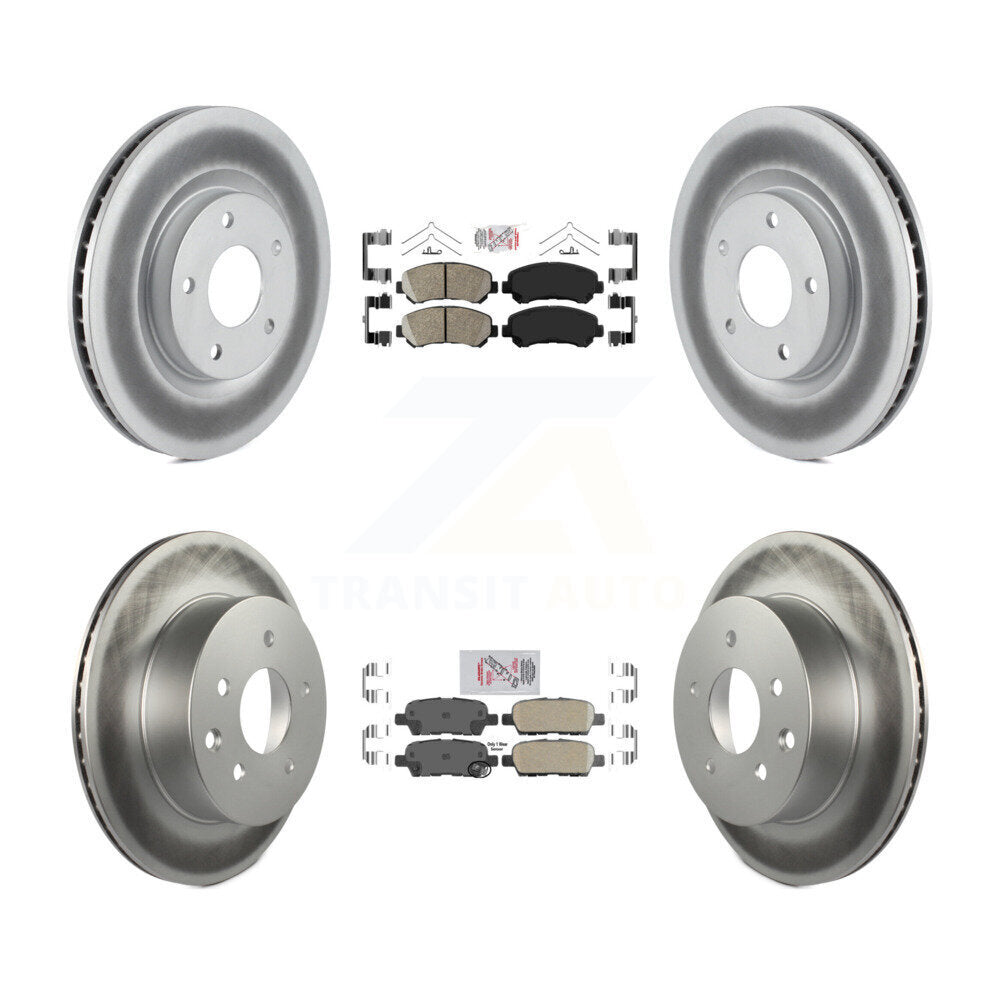 Front Rear Ceramic Pads And Coated Disc Brake Rotors Kit For Nissan Rogue Select KGA-104895
