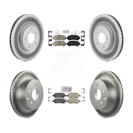 Front Rear Ceramic Pads And Coated Disc Brake Rotors Kit For Nissan Rogue Select KGA-104895