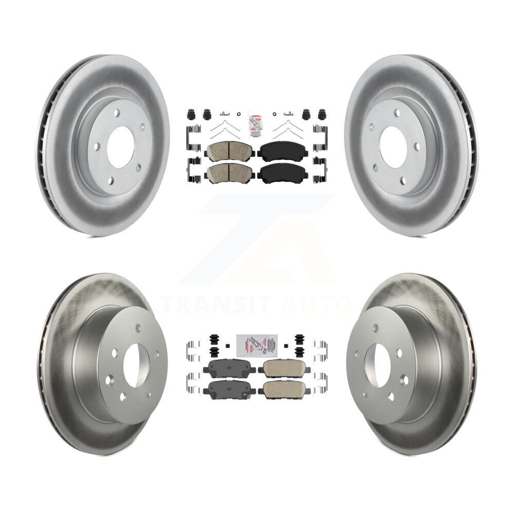 Front Rear Ceramic Pads And Coated Disc Brake Rotors Kit For Nissan Rogue Select KGA-104896
