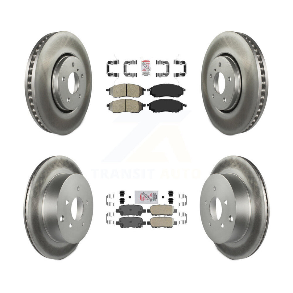 Front Semi-Metallic Rear Ceramic Pad & Coated Brake Rotor Kit For INFINITI FX35 FX37 FX45 KGA-104899