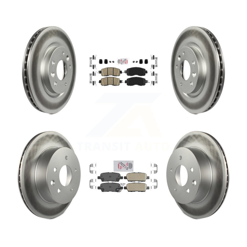 Front Rear Ceramic Pads And Coated Disc Brake Rotors Kit For Nissan LEAF KGA-104900