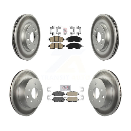 Front Rear Ceramic Pads And Coated Disc Brake Rotors Kit For Nissan LEAF KGA-104901