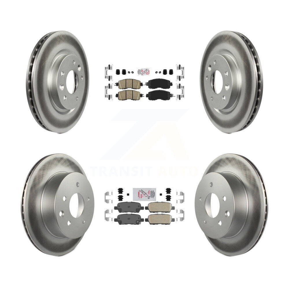 Front Rear Ceramic Pads And Coated Disc Brake Rotors Kit For Nissan LEAF KGA-104902