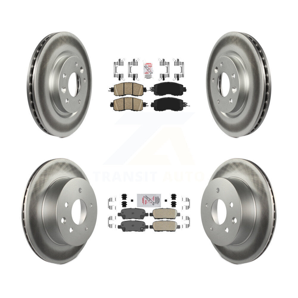 Front Rear Ceramic Pads And Coated Disc Brake Rotors Kit For Nissan LEAF KGA-104903