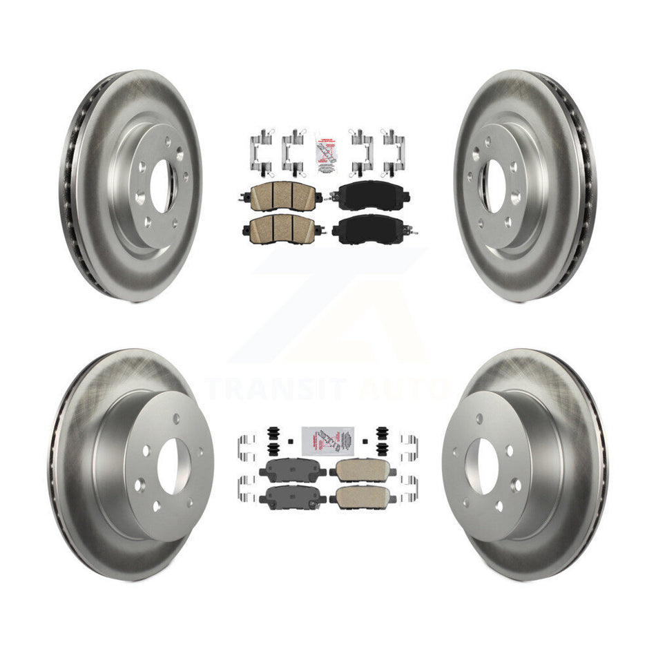 Front Rear Ceramic Pads And Coated Disc Brake Rotors Kit For Nissan LEAF KGA-104903