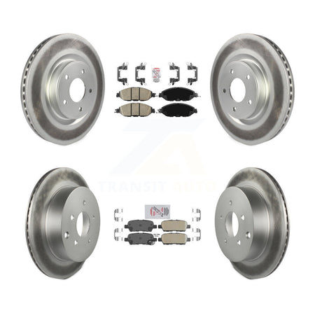 Front Rear Ceramic Pad Coated Brake Rotors Kit For Nissan Murano Pathfinder INFINITI QX60 KGA-104904