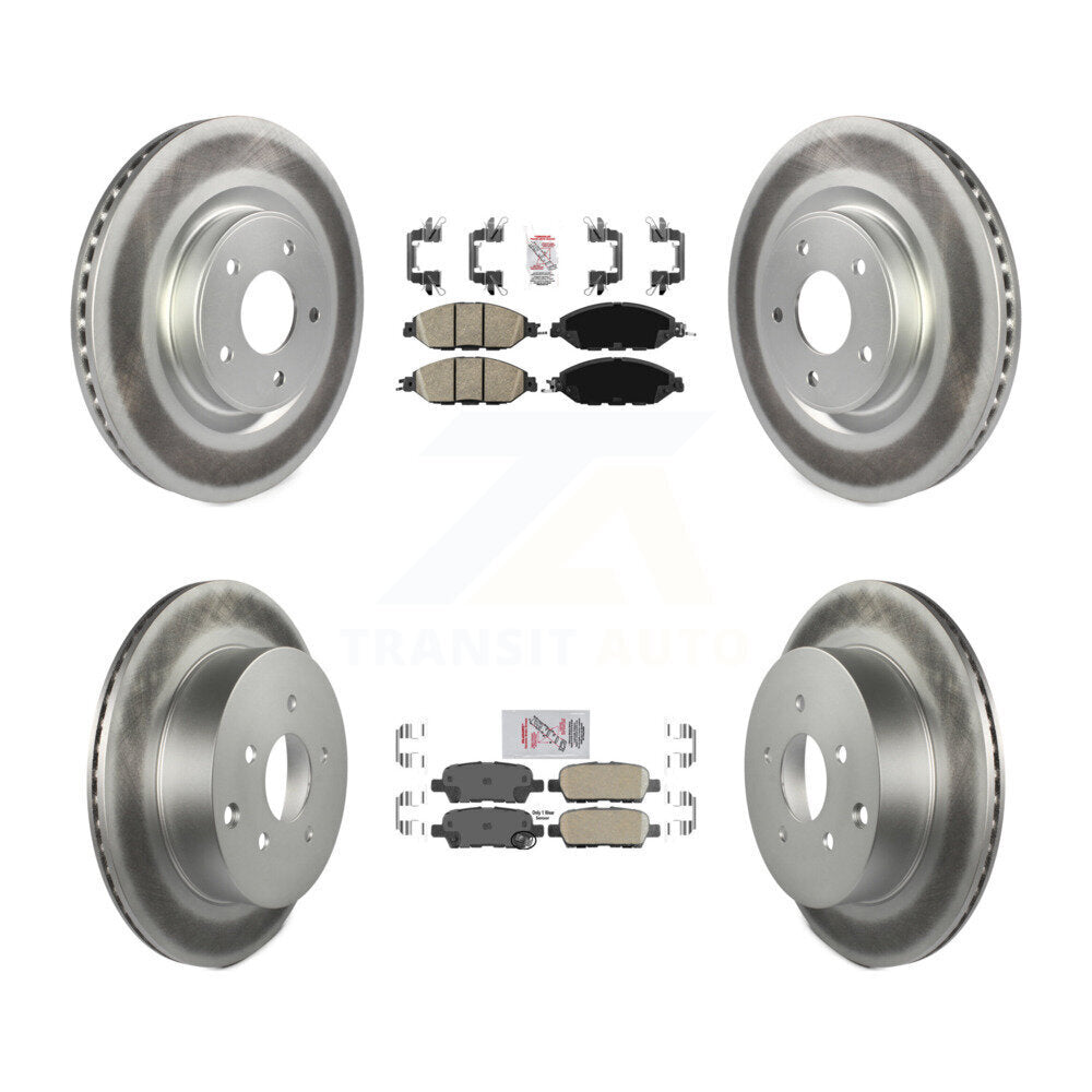 Front Rear Ceramic Pad Coated Brake Rotors Kit For Nissan Murano Pathfinder INFINITI QX60 KGA-104905