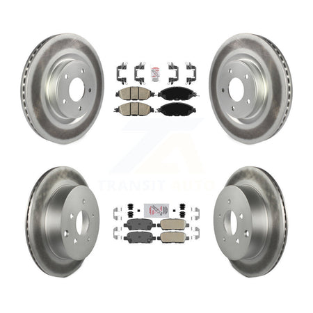Front Rear Ceramic Pad Coated Brake Rotors Kit For Nissan Murano Pathfinder INFINITI QX60 KGA-104906