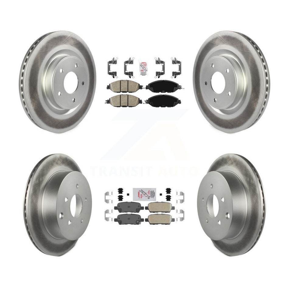 Front Rear Ceramic Pad Coated Brake Rotors Kit For Nissan Murano Pathfinder INFINITI QX60 KGA-104906