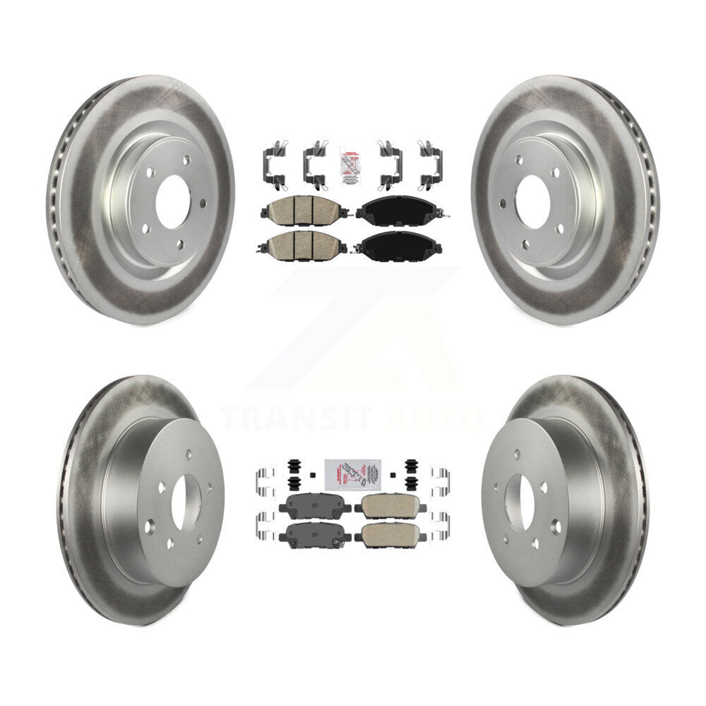 Front Rear Ceramic Pad Coated Brake Rotors Kit For Nissan Murano Pathfinder INFINITI QX60 KGA-104907