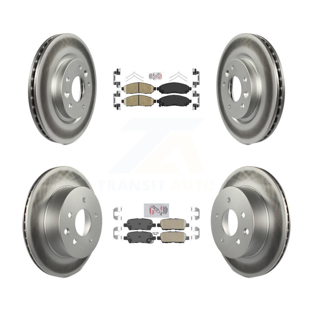 Front Rear Ceramic Pads And Coated Disc Brake Rotors Kit For Nissan LEAF KGA-104908