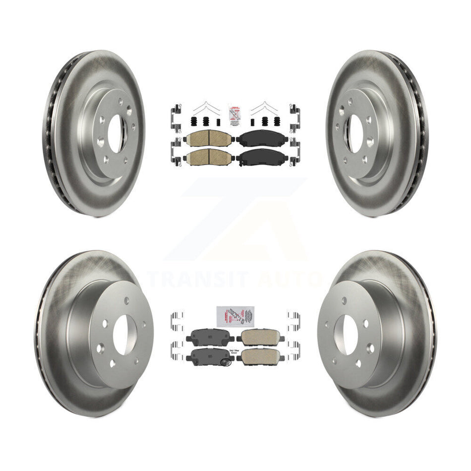 Front Rear Ceramic Pads And Coated Disc Brake Rotors Kit For Nissan LEAF KGA-104909