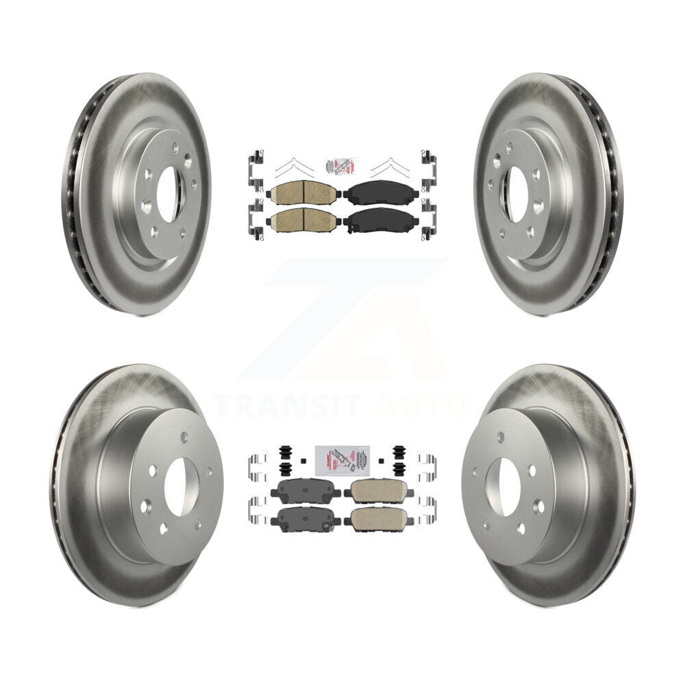 Front Rear Ceramic Pads And Coated Disc Brake Rotors Kit For Nissan LEAF KGA-104910