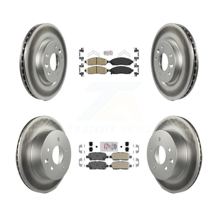 Front Rear Ceramic Pads And Coated Disc Brake Rotors Kit For Nissan LEAF KGA-104910