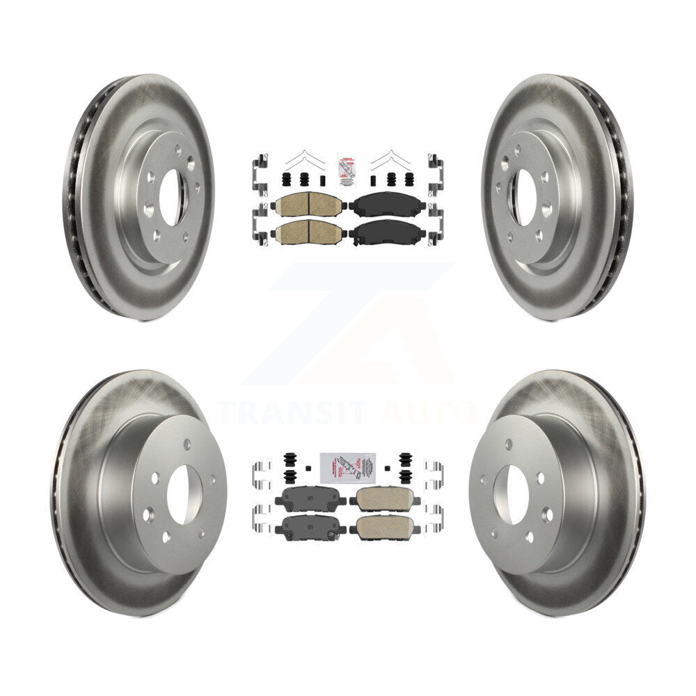 Front Rear Ceramic Pads And Coated Disc Brake Rotors Kit For Nissan LEAF KGA-104911