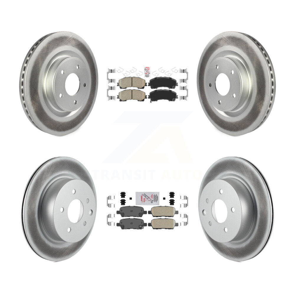 Front Rear Ceramic Pads And Coated Disc Brake Rotors Kit For 2016-2017 INFINITI QX50 KGA-104917