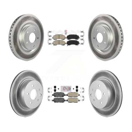 Front Rear Ceramic Pads And Coated Disc Brake Rotors Kit For 2016-2017 INFINITI QX50 KGA-104917