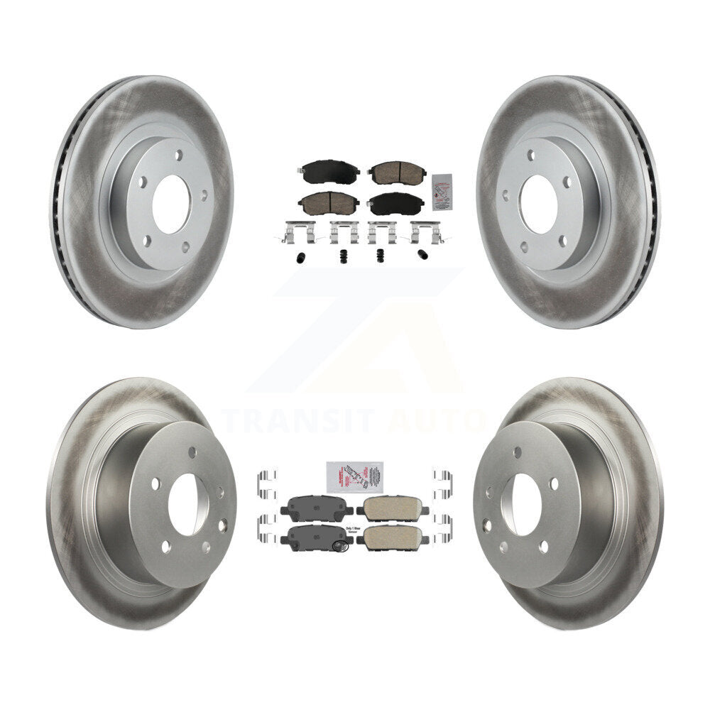 Front Rear Ceramic Pads And Coated Disc Brake Rotors Kit For Nissan Altima KGA-104934