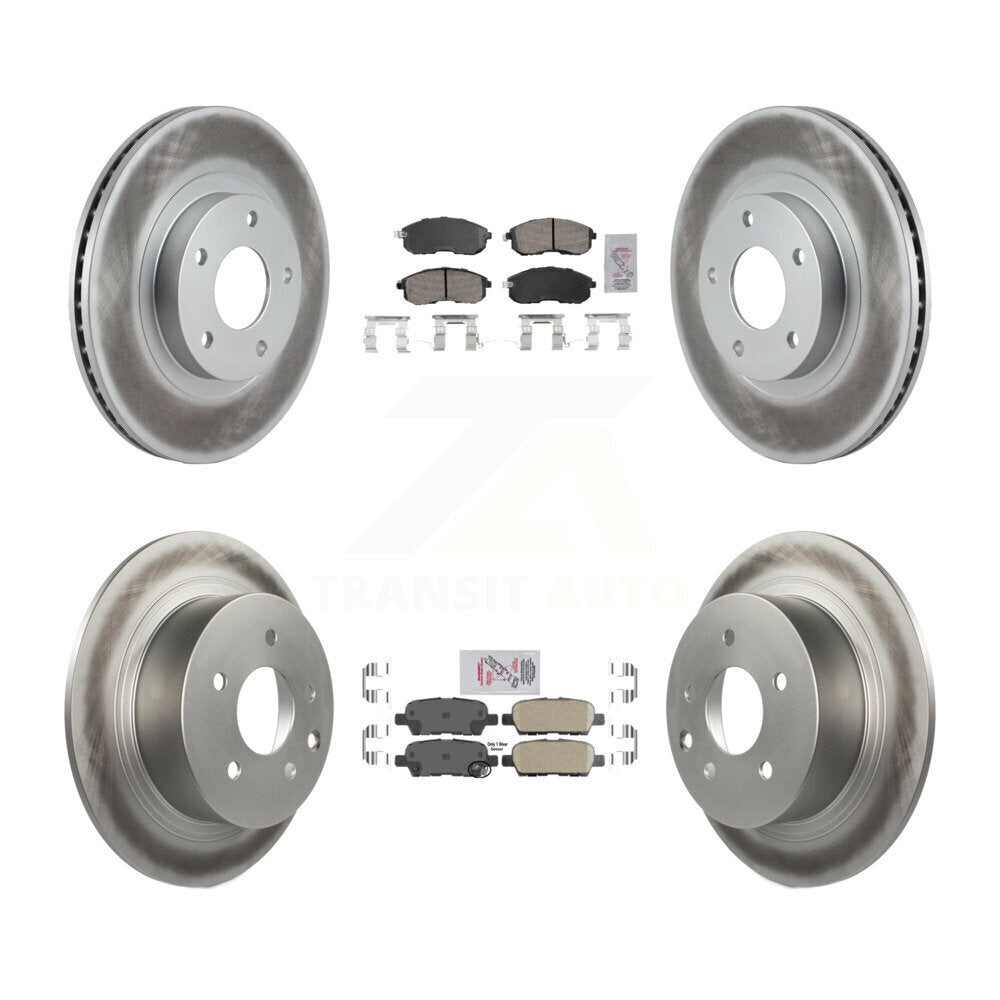Front Rear Ceramic Pads And Coated Disc Brake Rotors Kit For Nissan Altima KGA-104935
