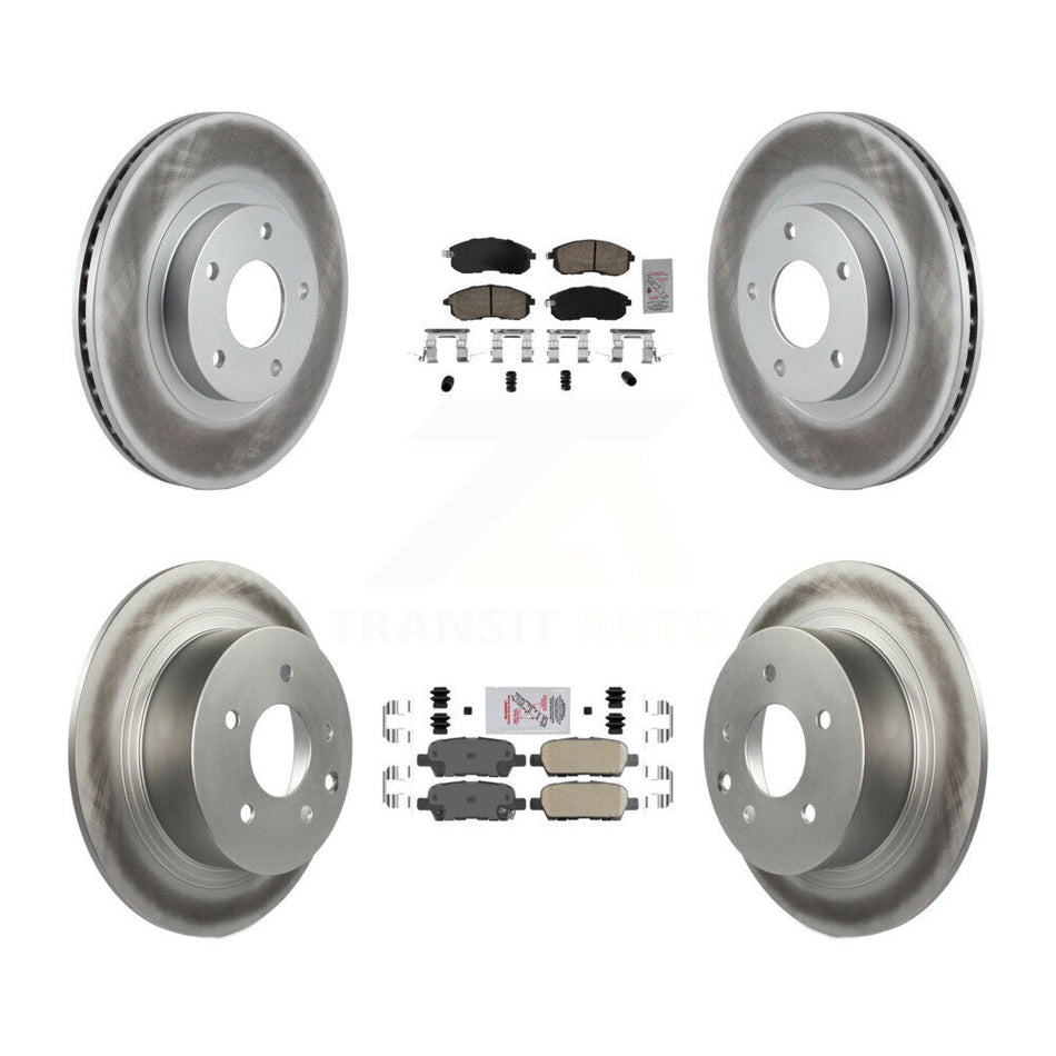 Front Rear Ceramic Pads And Coated Disc Brake Rotors Kit For Nissan Altima KGA-104936