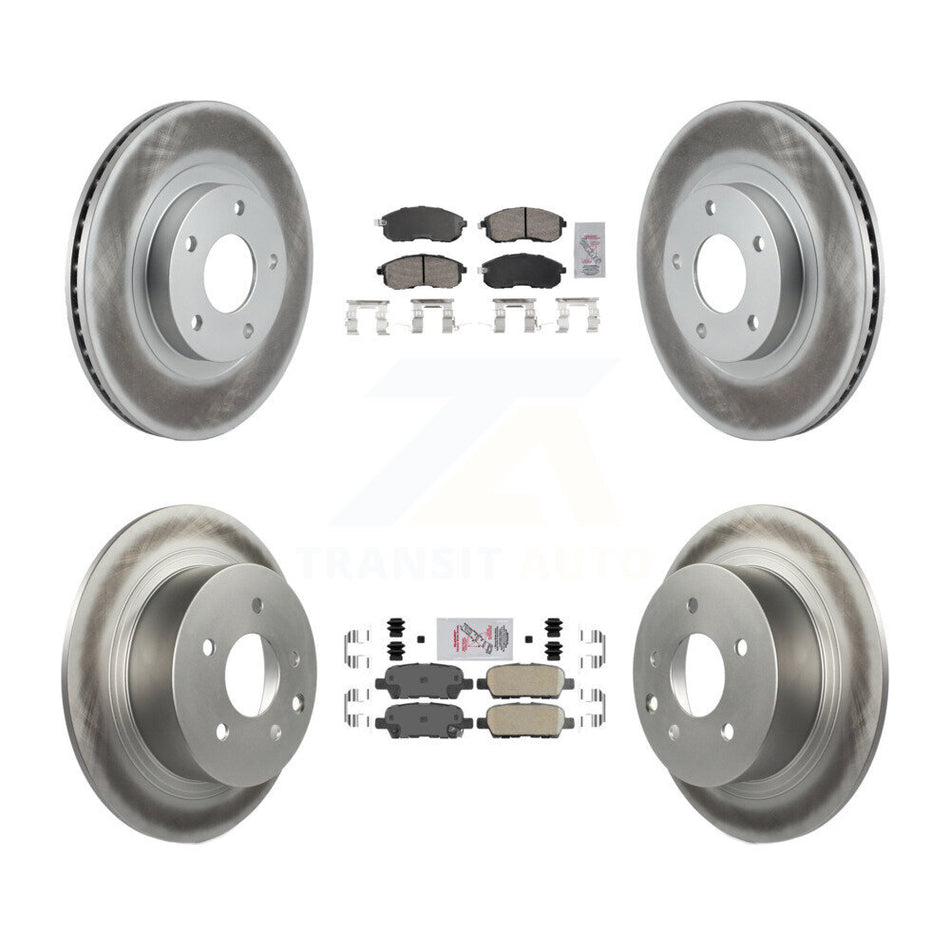 Front Rear Ceramic Pads And Coated Disc Brake Rotors Kit For Nissan Altima KGA-104937