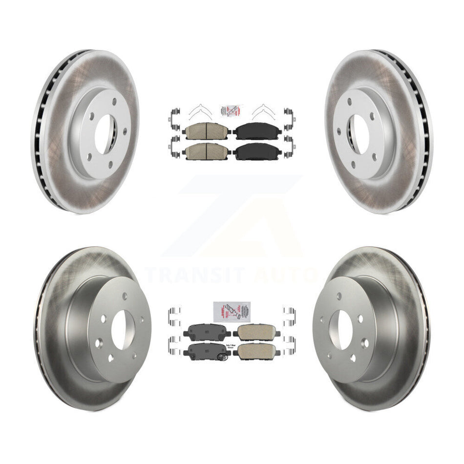 Front Rear Ceramic Pads And Coated Disc Brake Rotors Kit For 2005-2006 Nissan X-Trail KGA-104938