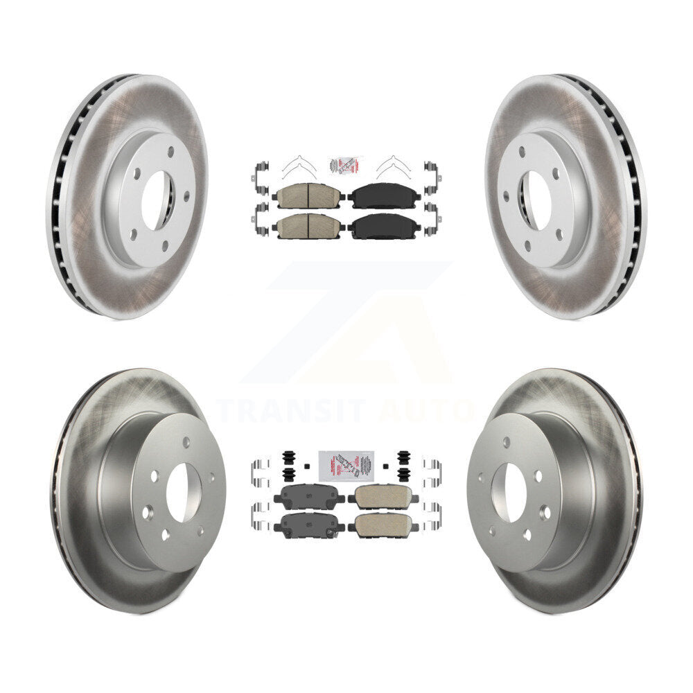 Front Rear Ceramic Pads And Coated Disc Brake Rotors Kit For 2005-2006 Nissan X-Trail KGA-104939