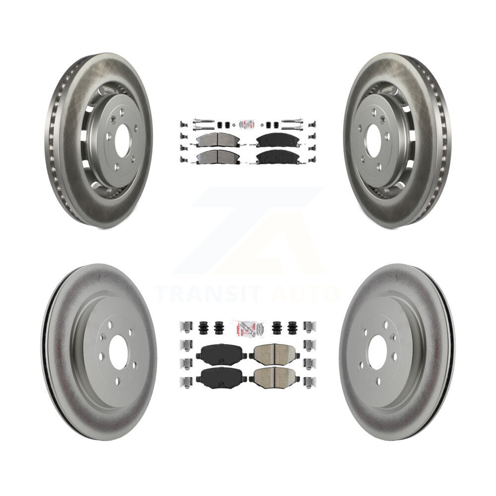 Front Semi-Metallic Rear Ceramic Pad Coated Brake Rotor Kit For Ford Explorer Police Flex KGA-104950