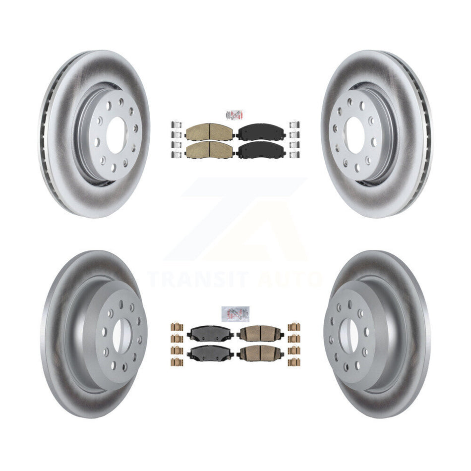 Front Rear Ceramic Pad & Coated Disc Brake Rotors Kit For 2018-2020 Jeep Wrangler Rubicon KGA-104954