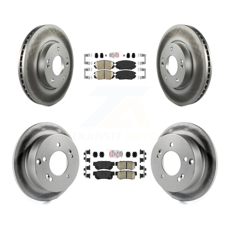 Front Rear Ceramic Pads And Coated Disc Brake Rotors Kit For Hyundai Sonata 2.4L KGA-104960
